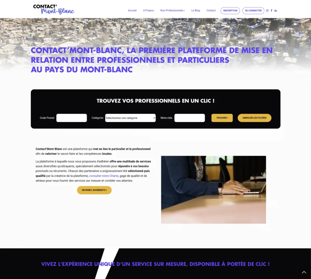 contactmontblancprojet - Développeur de site web et d'application mobile en Haute-Savoie - Jérémie Bottollier Curtet